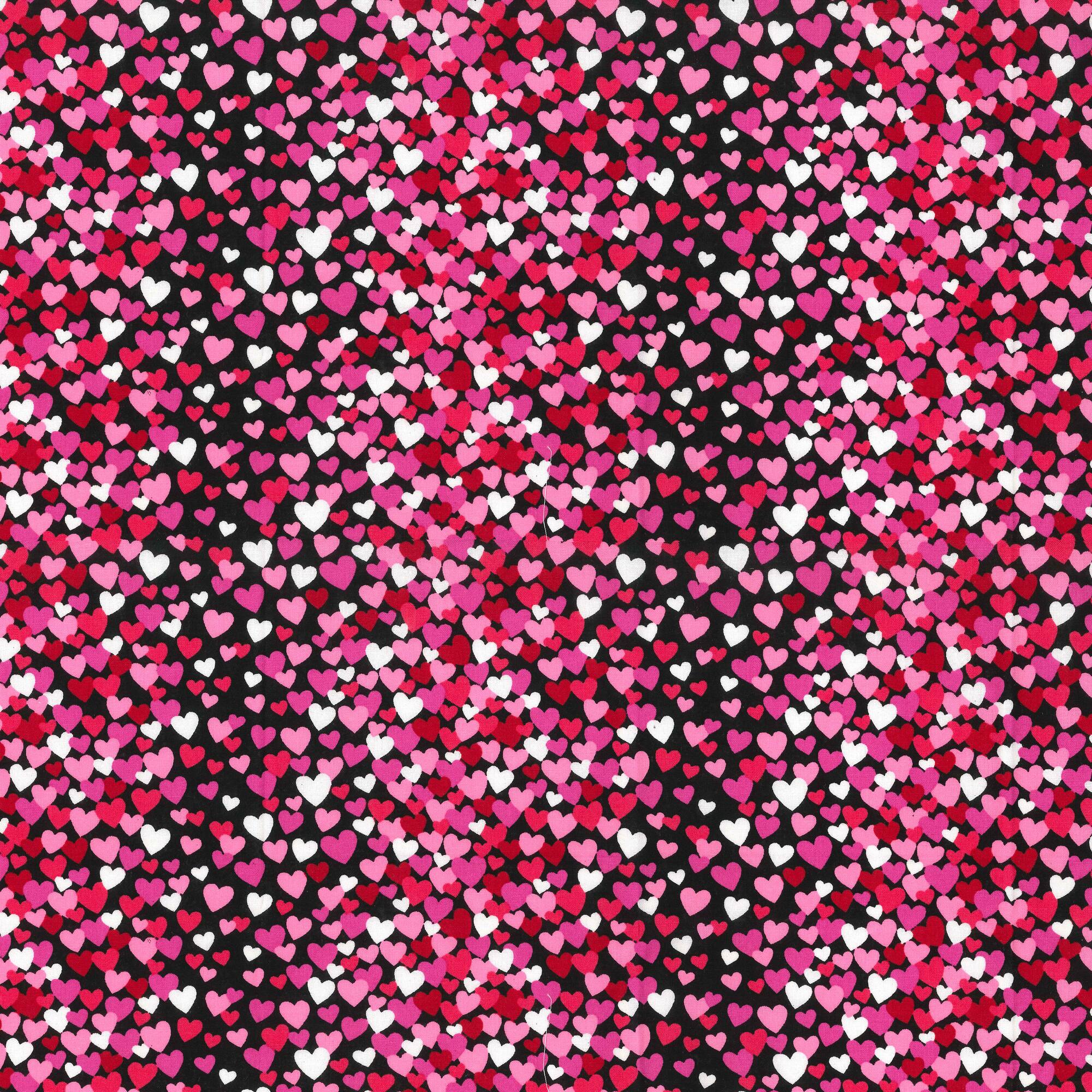 Fabric Traditions Valentine's Tossed Hearts Cotton Fabric